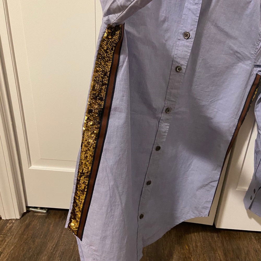 J. Crew Sequin Side Stripe Button Down - image 5